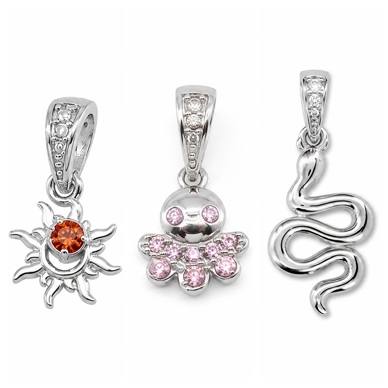 Retro Niche Design Stainless Steel Inlaid Zircon Pendant